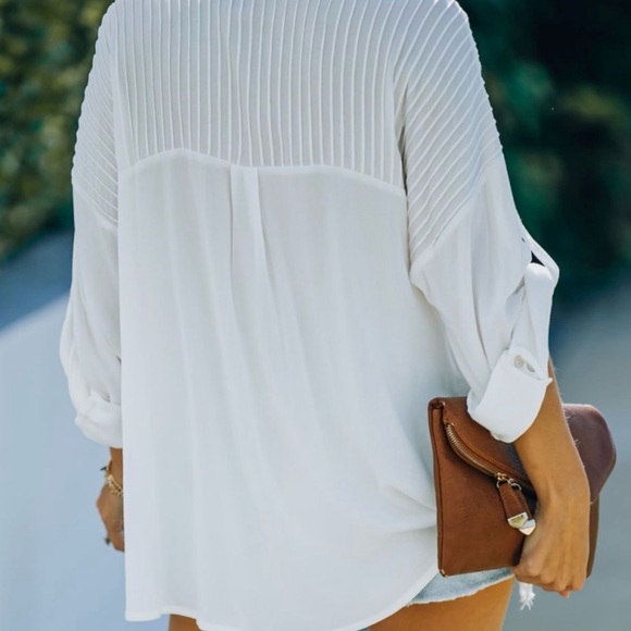 Vici Too Good For You Button Down Ovwrsized Shirt White XS - Picture 3 of 10